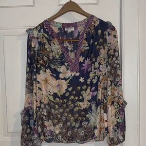 Current Air- Emmeline Peacock Blouse - Multicolor